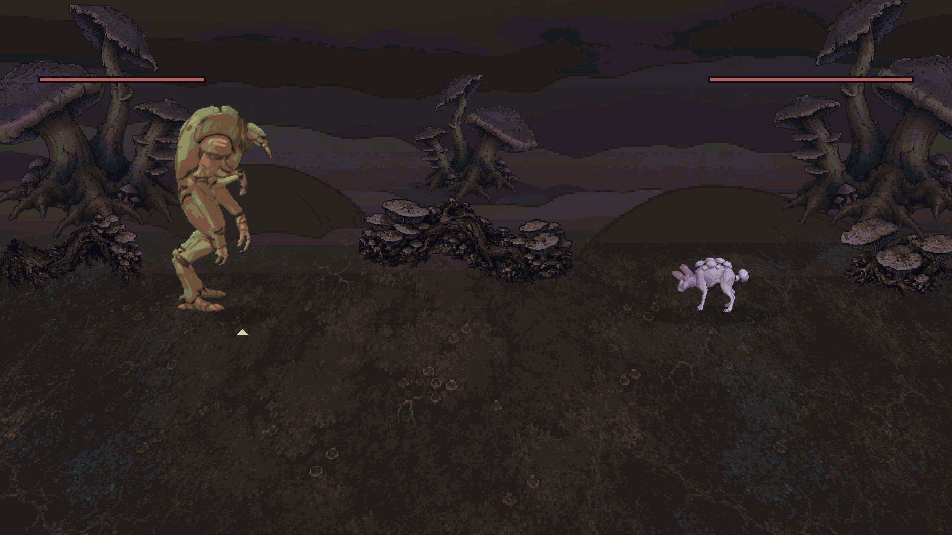 A Chitinborn in battle against a hare