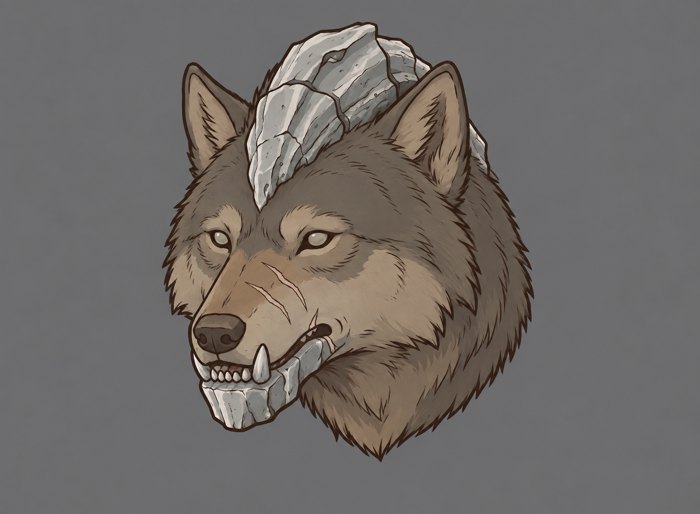 Approved art: Dusk-Eyed Wolf head